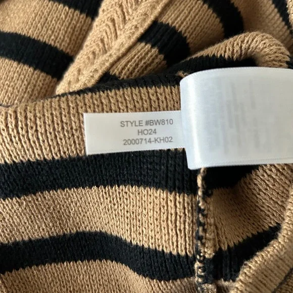 J.Crew Striped Cotton Lady Jacket Cardigan Sweater Camel Black Size Small - Picture 5 of 5